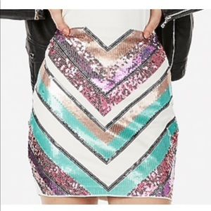 Express sequin skirt